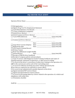 Driver_File_Audit_2017 DQ Truck Driver File
