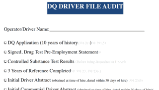 Truck Driver File Checklist